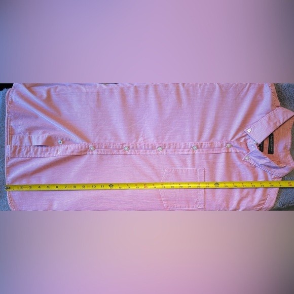 NWT Banana Republic Shirt Men L Camden Fit Custom 078 Wash MicroStripe Red/White - Picture 5 of 7